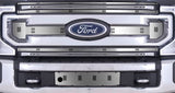 CLOUD-RIDER STAINLESS WINTER GRILLE & BUMPER OVERLAY ; 20-22 SUPER DUTY XLT W/BLOCK HEATER W/O LICENSE PLATE