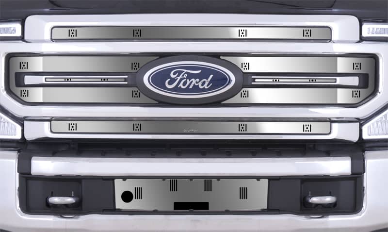 Cloud-Rider Stainless Winter Grille & Bumper Overlay - 20-22 Super Duty Lariat Without Adaptive Cruise Control W/Block Heater W/License Plate