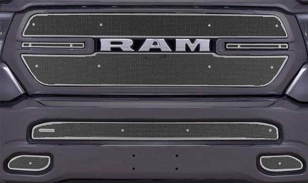 Cloud-Rider Garniture de calandre et de pare-chocs en inox - 19-24 Ram 1500 Big Horn et Sport sans caméra ni capteurs de stationnement