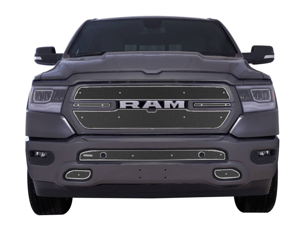 Cloud Rider Stainless Grille & Bumper Overlay - 19-24 Ram 1500 Sport with Front Camera with Park Sensor P (CLO-29-3599)