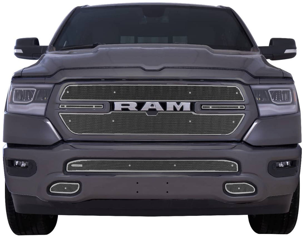 Cloud Rider Stainless Grille & Bumper Overlay - 19-24 Ram 1500 Sport with Front Camera Without Park Senso (CLO-29-3600)
