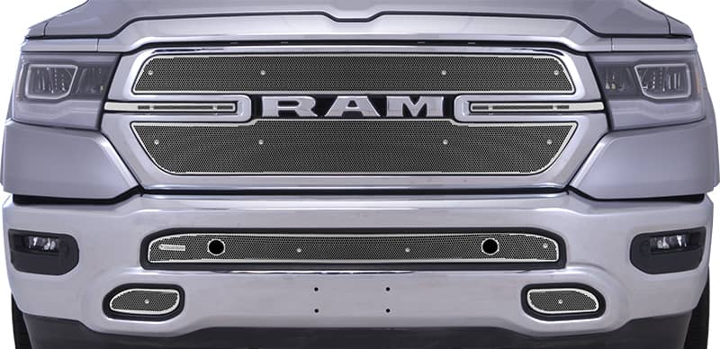 Cloud Rider Stainless Grille & Bumper Overlay - 19-24 Ram 1500 Laramie Without Front Camera and with Park (CLO-29-3603)