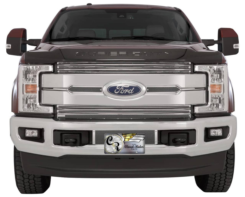Cloud-Rider Grille & Bumper Overlay - 17-19 Super Duty Lariat/King Ranch with License Plate - Bumper Insert Does Not Fit Dually Models