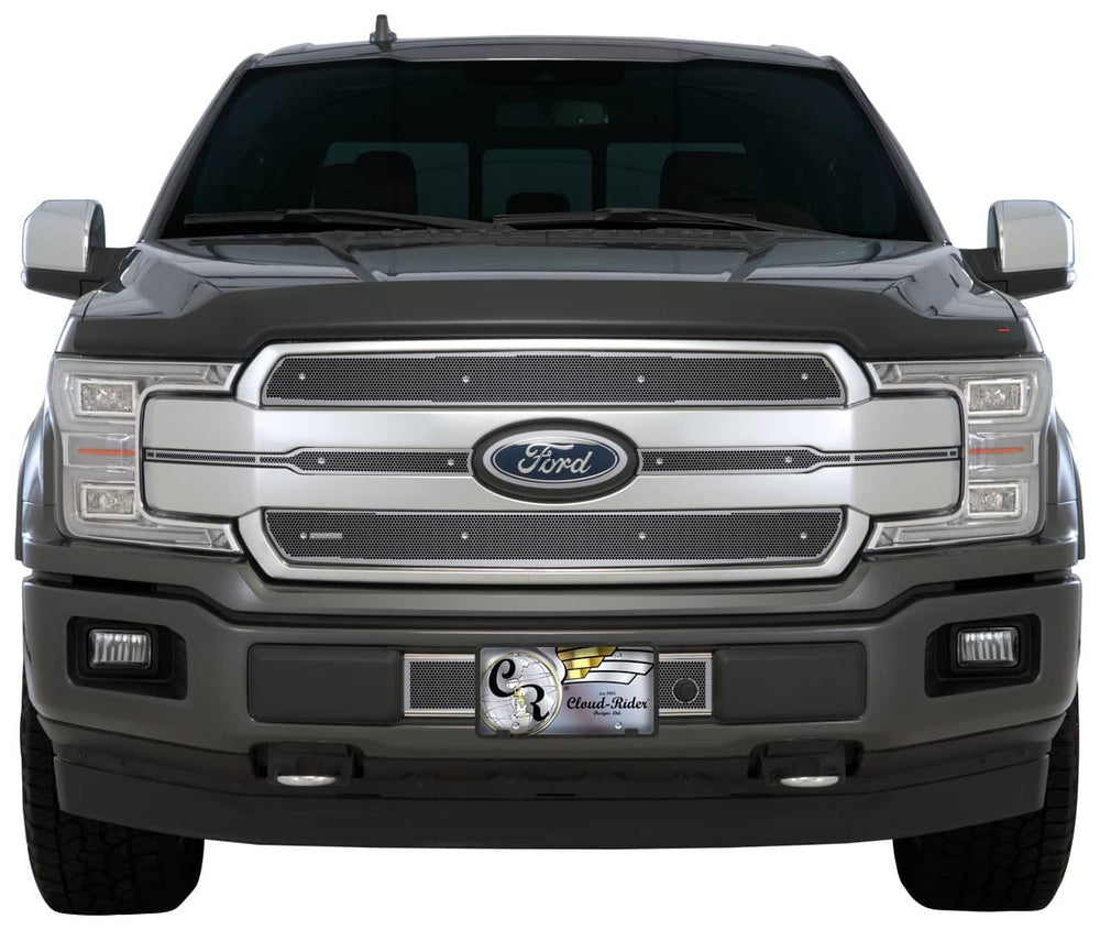 Cloud-Rider Grille & Bumper Overlay - 18-20 F150 King Ranch & Platinum with License Plate & Block Heater Hole