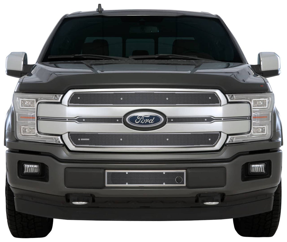 Cloud-Rider Grille & Bumper Overlay - 18-20 F150 King Ranch & Platinum - Without License Plate - with Block Heater Hole