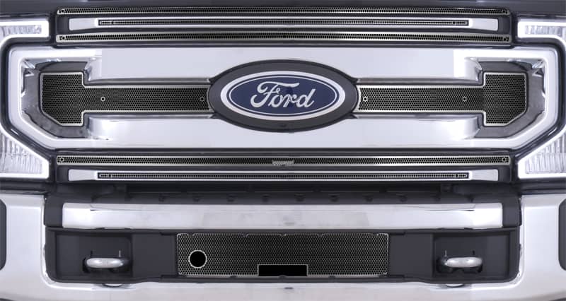 Cloud-Rider Stainless Grille & Bumper Overlay - 20-22 Super Duty XLT W/Block Heater W/License Plate