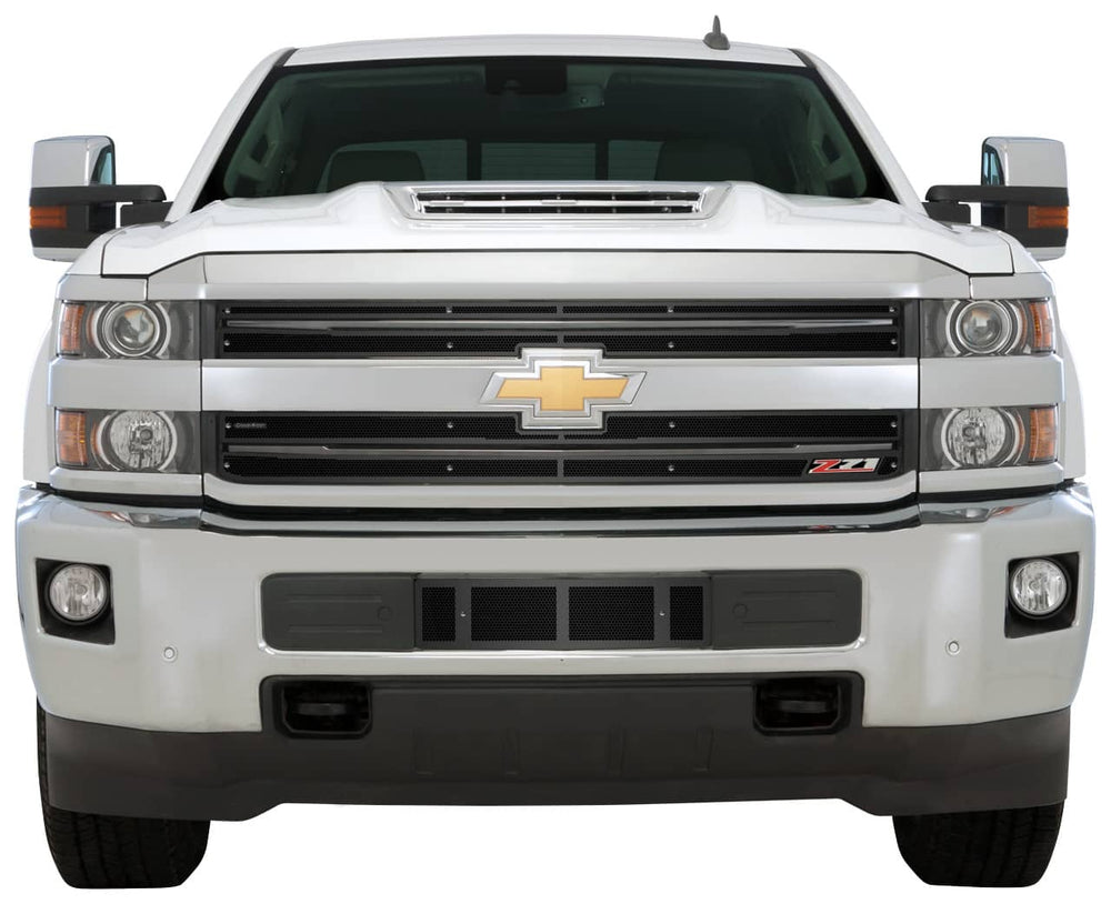 Cloud-Rider Black Grille & Bumper Overlay - 18-19 Silverado HD with 2 Bar Grille with Z71 Badge