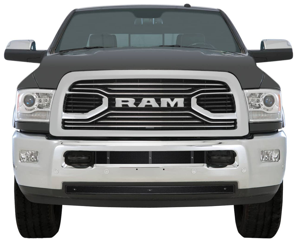 Cloud-Rider Black Grille & Bumper Overlay - 16-18 Ram 2500/3500 Billet Port Grille with Ram Badge
