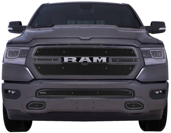 Cloud-Rider Garniture de calandre et de pare-chocs - 19-24 Ram 1500 Sport avec caméra avant, sans prévision pour capteurs de stationnement - noir