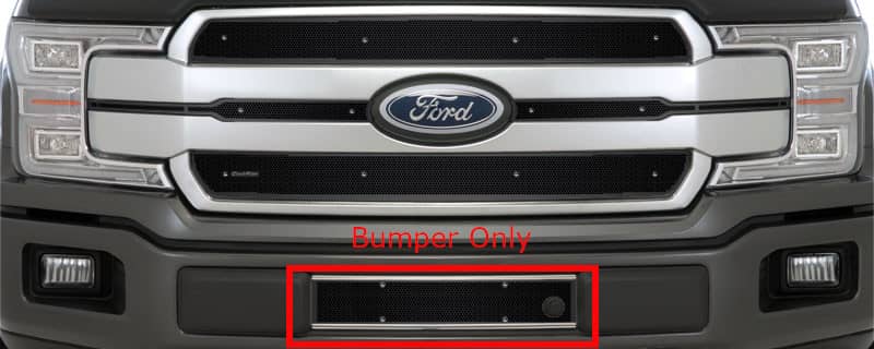 Cloud-Rider Black Bumper Overlay - 18-19 F150 King Ranch & Platinum Without Licence Plate - with Block Heater Hole