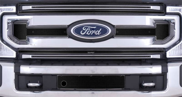 Cloud-Rider Black Grille & Bumper Overlay - 20-22 Super Duty XLT with Block Heater without License Plate