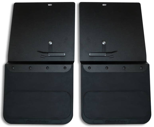 Cloud-Rider Black Custom Fit 14" Wide Kickback Rear Mud Flaps - 15-19 GM HD