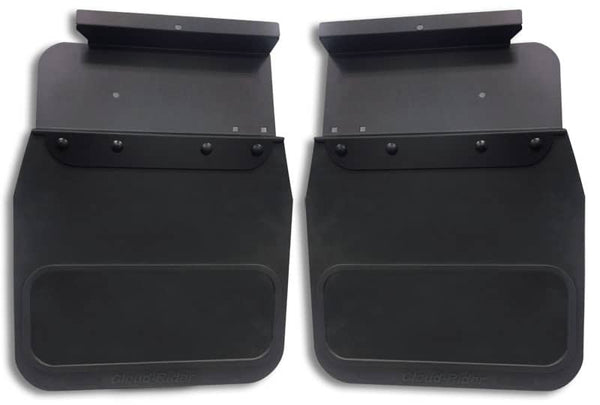 Cloud-Rider Black Custom Fit 14" Wide Kickback Rear Mud Flaps - 17-26 Super Duty