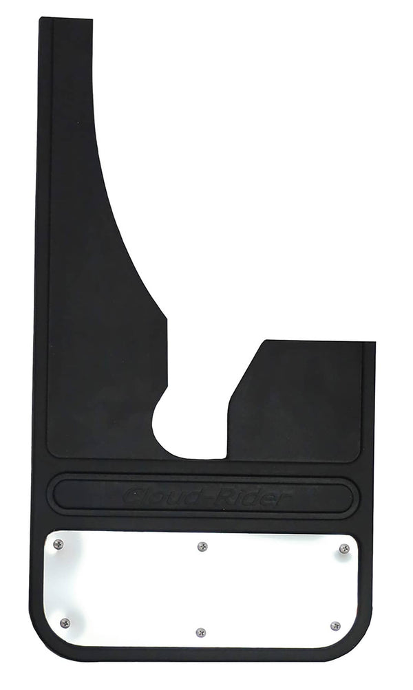Cloud-Rider Impact Mud Flaps - Smooth Mirror Insert - Dodge Front Cut
