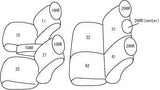 CLAZZIO BLACK LEATHER FRONT & REAR SEAT COVERS 20-23 TACOMA DOUBLE CAB WITH POWER DRIVER SEAT