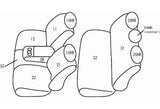 CLAZZIO GREY LEATHER FRONT & REAR SEAT COVERS ; 13-18 RAM QUAD/CREW 1500/ 13-19 2500/3500 WITH FRONT CAPTAIN SEAT OR 40/