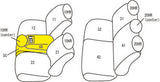 CLAZZIO GREY LEATHER FRONT & REAR SEAT COVERS | 2019 F150 CREW CAB WITH 40/20/40 FRONT SEAT WITHOUT TOP STORAGE OR FRONT