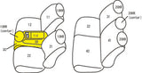 CLAZZIO GREY LEATHER FRONT & REAR SEAT COVERS ; 19-22 SUPER DUTY EXTENDED CAB WITH FRONT BUCKETS OR 40/20/40 SEAT WITH T