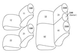 CLAZZIO BLACK LEATHER FRONT & REAR SEAT COVERS ; 21-26 BRONCO 4-DOOR WITH FRONT BUCKETS & 60/40 REAR SEAT
