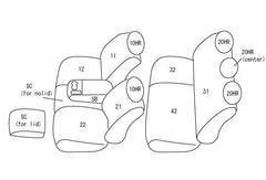 Clazzio Grey Leather Front & Rear Seat Covers - 19-26 Silverado/Sierra 1500/ 20-26 HD Crew Cab with Front Buckets or 40/20/40 Seat and 60/40 Rear Seat Without Armrest