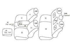 Clazzio Grey Leather Front & Rear Seat Covers - 19-26 Silverado/Sierra 1500/ 20-26 Silverado/Sierra HD Crew Cab with Front Bucket or 40/20/40 Seat and 60/40 Rear with Armrest
