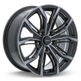 RTX Wheels Black Widow 17X7.5 5X114.3 Et42 Cb73.1 Black Machined Grey