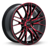 RTX Wheels Vertex 17X7.5 5X112 Et40 C66.6 Black Machined Red