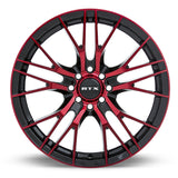RTX Wheels Vertex 17X7.5 5X112 Et40 C66.6 Black Machined Red