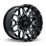 RTX Wheels Claw 20X9 6X135/139.7 Et18 Cb106.1 Gloss Black Milled with Rivets