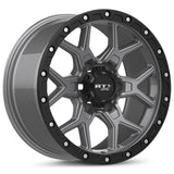 RTX Wheels Storm 17X8.5 6X139.7 Et20 Cb106.1 Matte Gunmetal with Black Lip & Milled Rivets