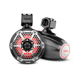 NXL 6.5" MARINE AND POWERSPORTS TOWERS 100 WATTS RMS RGB LED LIGHTS  BLACK CARBON FIBER