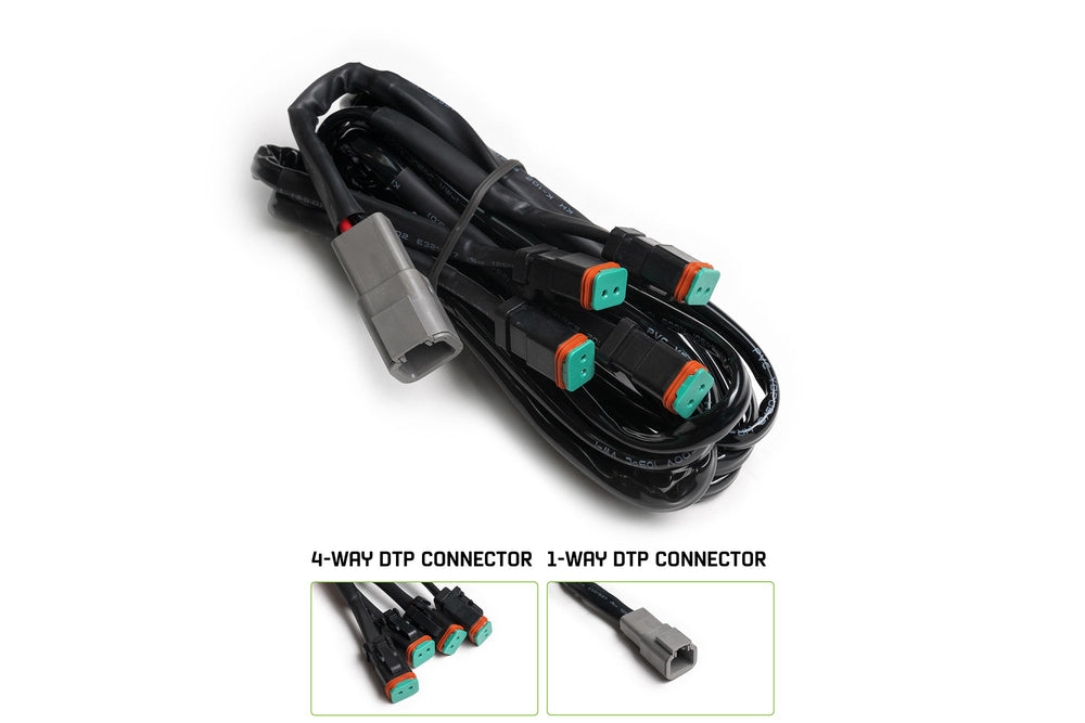 DV8 Offroad 4Way 14 Dtp Plug Harness Black