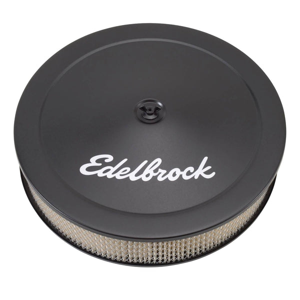 Round Air Cleaner 14IN Diameter 3-3/4IN Height Black - Edelbrock