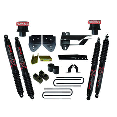 Skyjacker 4" Suspension Lift Kit — Front Spacers, Rear Blocks, Black MAX Shocks — 2017-2022 Ford F-350 Super Duty, 4WD (F1740SPB3)