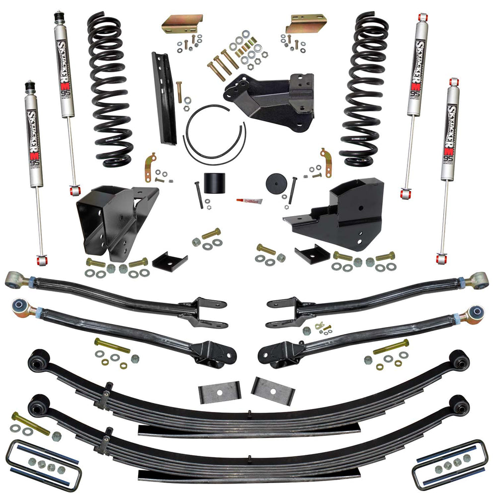 Skyjacker 4 in. Lift Kit with Coils Leafs 4-Link Conversion and M95 Monotube Shocks — Gas — 2023-2025 Ford F-250 / F-350 Super Duty (F234024KS-M)