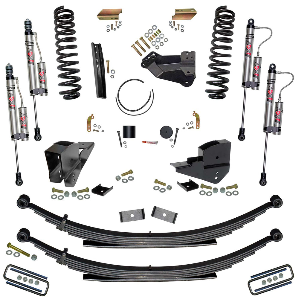 Skyjacker 4 In. Lift Kit with Front Coils Rear Leafs and ADX Remote Reservoir Shocks. — 2023-2025 Ford F-250 / F-350 Super Duty