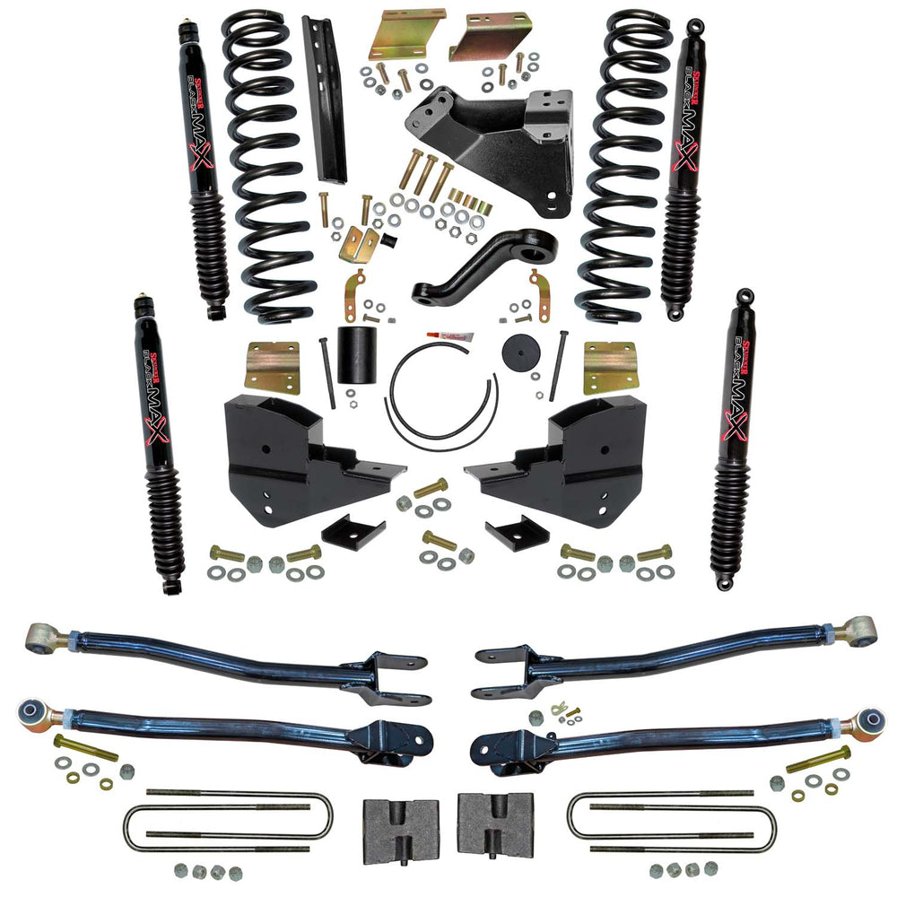 Skyjacker 6 in. Suspension Lift Kit with 4-Link Conversion and Black MAX Shocks. — 2023-2025 Ford F-250 / F-350 Super Duty