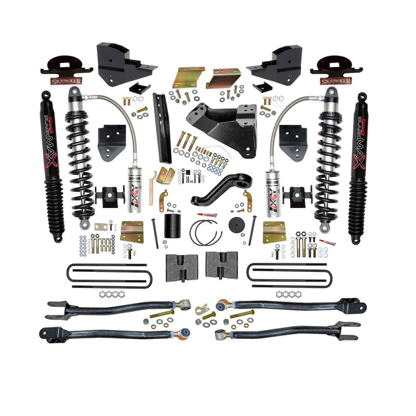 Skyjacker 6 in. ADX 2.5 Coilover Suspension Lift Kit With 4-Link Conversion. — Black — 2023-2025 Ford F-250 / F-350 Super Duty