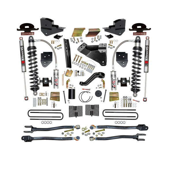 Skyjacker 6 in. ADX 2.5 Coilover Suspension Lift Kit With 4-Link Conversion. — Polished — 2023-2025 Ford F-250 / F-350 Super Duty (F23624K-M)