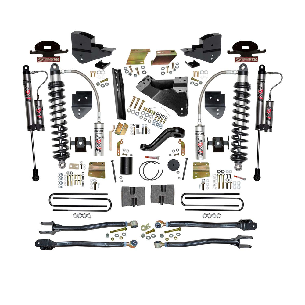 Skyjacker 6 in. ADX 2.5 Coilover Suspension Lift Kit With 4-Link Conversion. — Polished — 2023-2025 Ford F-250 / F-350 Super Duty (F23624K-X)