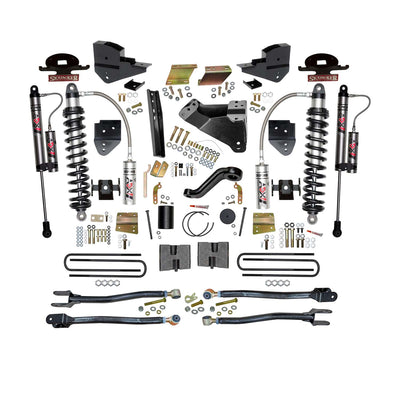 Skyjacker 6 in. ADX 2.5 Coilover Suspension Lift Kit With 4-Link Conversion. — Polished — 2023-2025 Ford F-250 / F-350 Super Duty (F23624K-X)