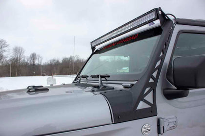 Kentrol/Fishbone Offroad 2018+ Wrangler Jl/Jlu 2020+ Gladiator Windshield Light Bracket Black Powder Coat