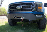 Kentrol/Fishbone Offroad 2021+ F150 Winch Plate For Pelican Front Bumper Black Textured 2Stage Powder Coat 3/16In Steel
