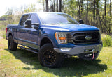 Kentrol/Fishbone Offroad 2021+ F150 Winch Plate For Pelican Front Bumper Black Textured 2Stage Powder Coat 3/16In Steel