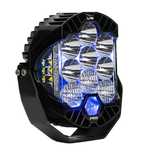 Baja Designs Phare auxiliaire DEL LP9 Pro (faisceau : conduite/combiné; couleur : transparent; rétroéclairage : bleu)