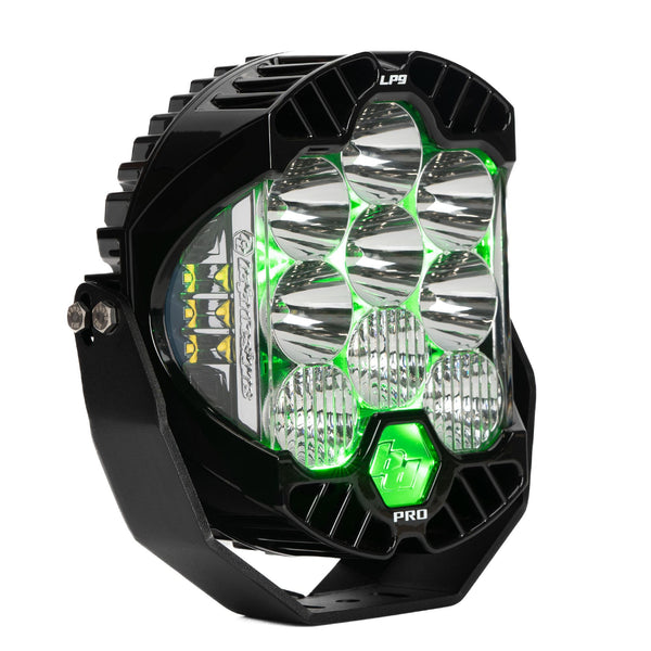 Baja Designs Phare auxiliaire DEL LP9 Pro (faisceau : conduite/combiné; couleur : transparent; rétroéclairage : vert)