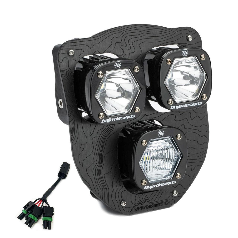 Baja Designs HusqvarnaTriple S1 "Hydra" (D/C) LED Headlight Kit w/ Hi-Low Harness - 2024-2026 Husqvarna FE-S