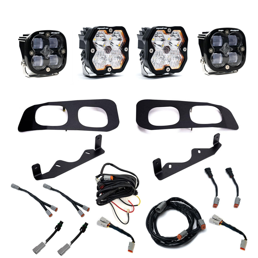 Baja Designs Ford Super Duty (23-26), Dual Fog Pocket Kit, Squadron Sport/SAE 2.0, Clear SAE/Sport, DC
