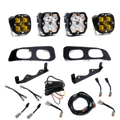 Baja Designs Ford Super Duty (2023-2026), Dual Fog Pocket Kit, Squadron Sport/SAE 2.0, Baja Amber, SAE/Sport