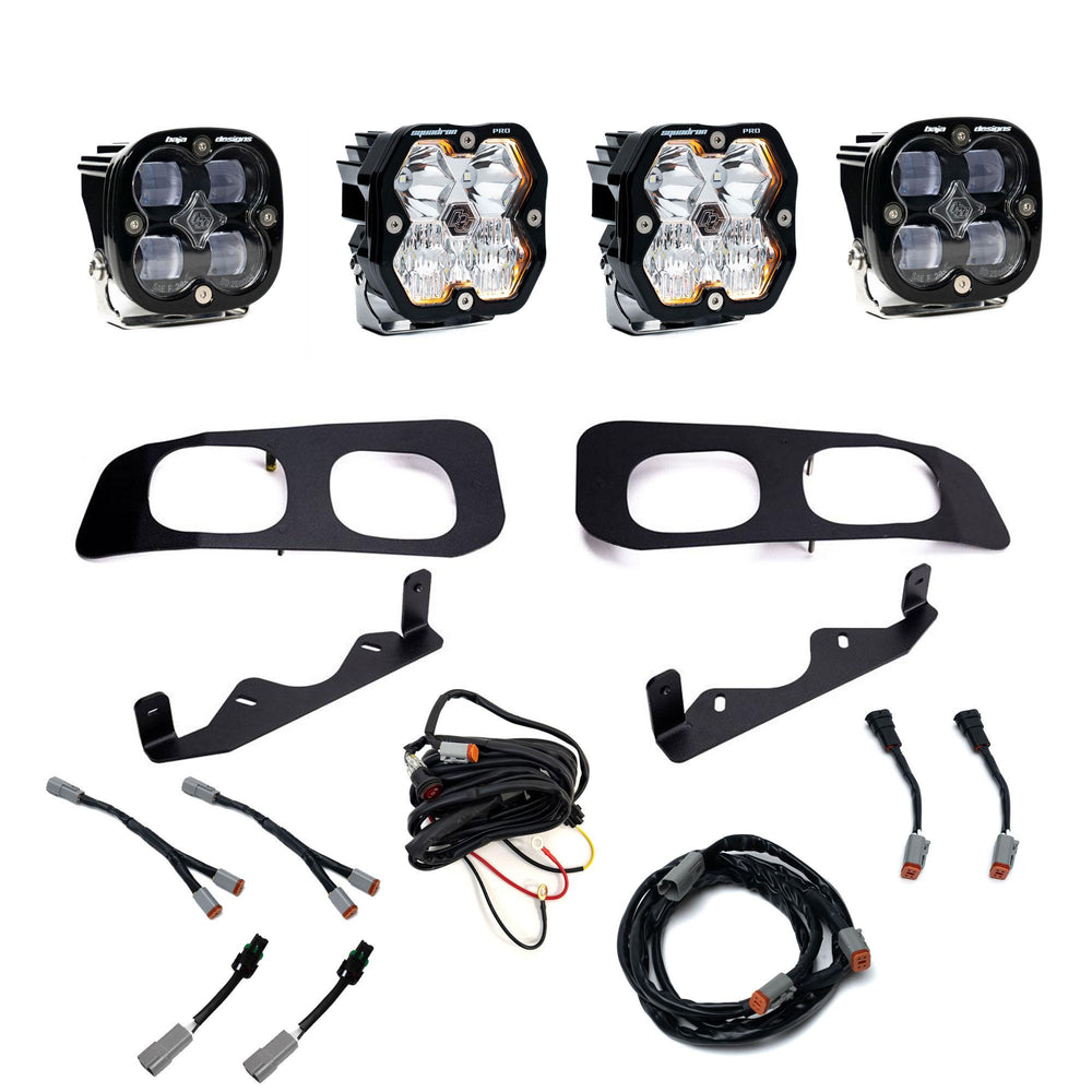 Baja Designs Ford Super Duty (23-26), Dual Fog Pocket Kit, Squadron Pro/SAE 2.0, Clear, SAE Fog